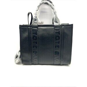 Alyssa Tote Bag with Included Wallet and Strap Black Vegan 13" x 11" New